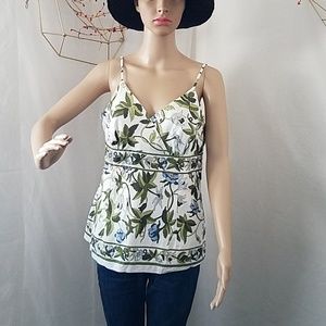 Ann Taylor empire waist strap floral flowy top